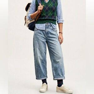 Sissy Blue Wide Leg High Rise Cropped Jeans Size 25